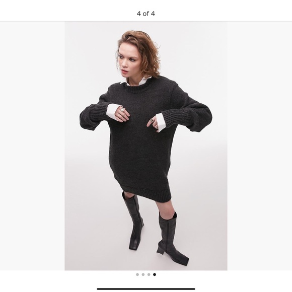 NWT Topshop collared sweater mini dress - Picture 4 of 4